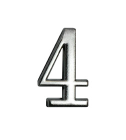 Цифра дверная АЛЛЮР "4" на клеевой основе хром