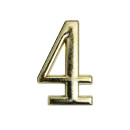 Цифра дверная АЛЛЮР "4" на клеевой основе золото (5068) 