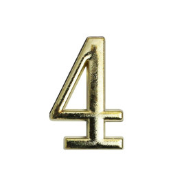 Цифра дверная АЛЛЮР "4" на клеевой основе золото