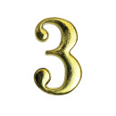 Цифра дверная АЛЛЮР "3" на клеевой основе золото (5065) 