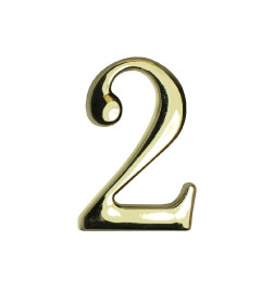 Цифра дверная АЛЛЮР "2" на клеевой основе золото