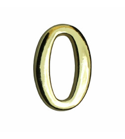 Цифра дверная АЛЛЮР "0" на клеевой основе золото