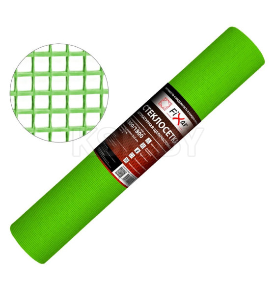 Стеклосетка штукатурная FIXAR CCШ-160, 5х5 мм, ультразеленая, 1х50м. (FIX-0003) 