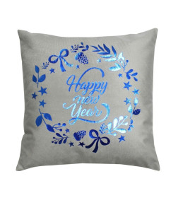 Наволочка декоративная MATEX XMAS. GARLAND WITH WORDS. Размер: 40x40  светло-серый, голубой, бежевый 42-150