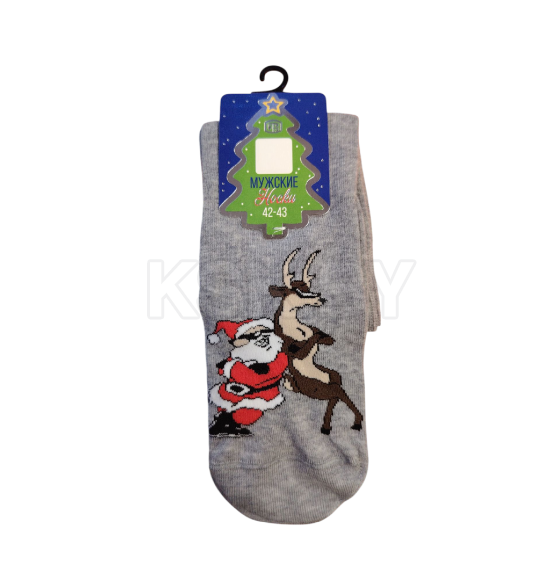 Носки мужские 2146 Брестские NEW YEAR (средней длины, НГ), р. 27 рис.571  СЕРЫЙ МЕЛАНЖ (20С2146) 