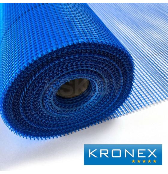 Стеклосетка штукатурная KRONEX ССШ-160, Ячейка 5х5мм. 1х50м