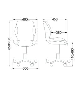 Кресло поворотное DELFIN, ECO/ткань, салатовый