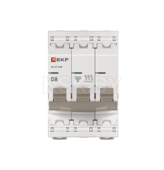 Выключатель автоматический ВА 47-63N 3P 8А (D) 4,5 кА PROXIMA EKF (M634308D) 