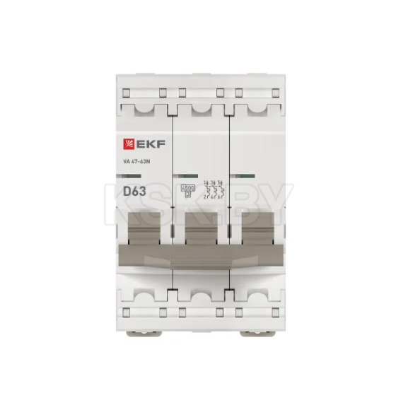 Выключатель автоматический ВА 47-63N 3P 63А (D) 4,5 кА PROXIMA EKF (M634363D) 