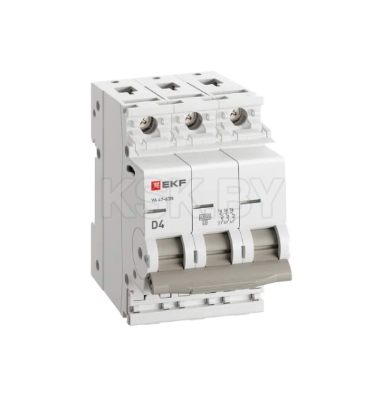 Выключатель автоматический ВА 47-63N 3P 4А (D) 4,5 кА PROXIMA EKF (M634304D) 