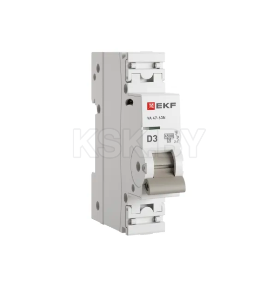 Выключатель автоматический ВА 47-63N 1P 3А (D) 4,5 кА PROXIMA EKF (M634103D) 