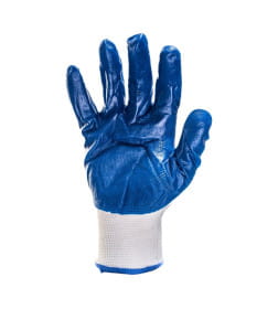 Перчатки полиэфирные с синим нитрильным покрытием, размер L  Сибртех