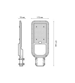 Уличный консольный светодиодный светильник Gauss Avenue 120W 12000lm 6500K IP65 КСС Ш