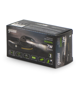 Фонарь налобный Gauss модель GFL411 7W 330lm Li-ion 800mAh LED