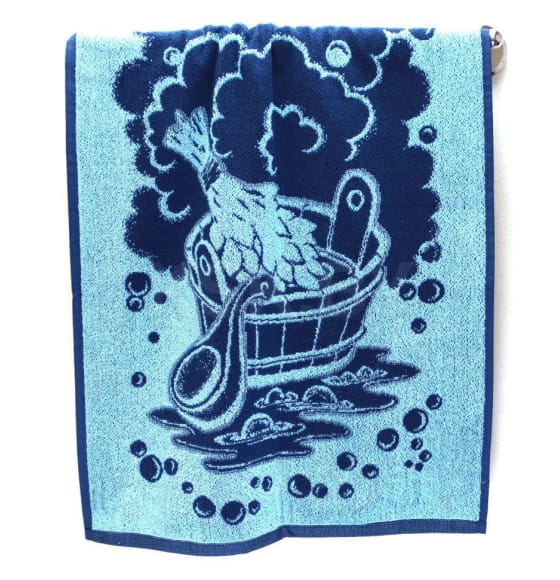 Полотенце махровое 50х90см С легким паром (св.синий1) (6с103.412ж1) 