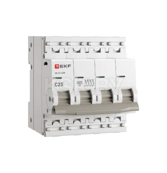 Выключатель автоматический ВА 47-63N 4P 25А (C) 4,5 кА PROXIMA EKF (M634425C) 