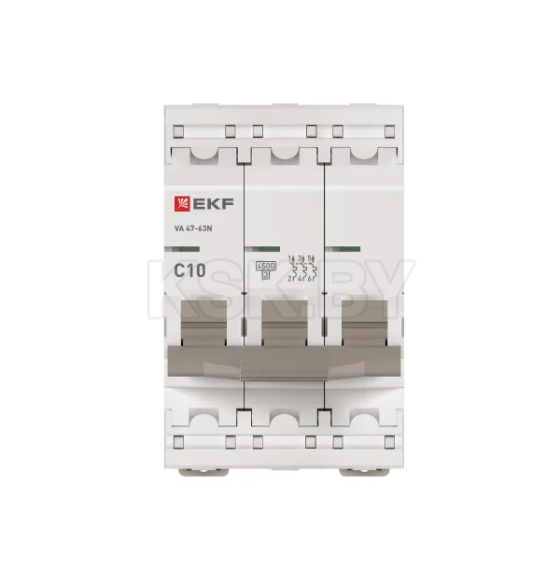 Выключатель автоматический ВА 47-63N 3P 10А (C) 4,5 кА PROXIMA EKF (M634310C) 