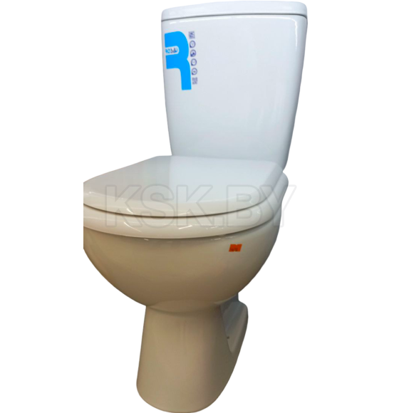 Унитаз напольный Rosa Нео (белый) Бачок Рим нижний подвод воды,косой выпуск,сидение полипропилен.,lifting,.эконом слив 3/6л.1 сорт
