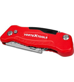 Нож складной авто profi трапециевидный, tpr, комплект 3 лезвия  SK4 VERTEXTOOLS