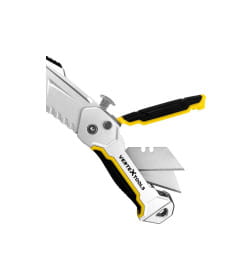 Нож складной авто PROFI, трапециевидный, TPR, комплект 3 лезвия VERTEXTOOLS