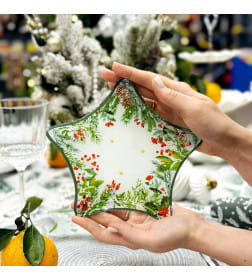 Блюдо сервировочное звезда "Еловые ветки" 19,5 см