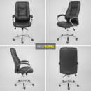 Кресло поворотное KING A, натуральная кожа, черный (64406) 