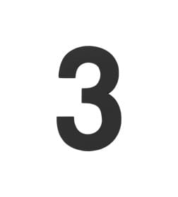 Цифра "3" самоклеящаяся Fuaro SS304 (50х30мм) BL черный