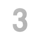 Цифра "3" самоклеящаяся Fuaro SS304 (50х30мм) SSC сатинированный хром (46943) 