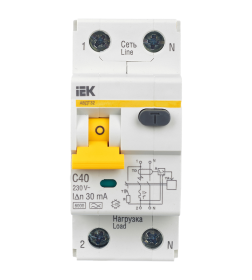 Дифференциальный автомат АВДТ 32 C40 30мА тип A IEK KARAT MAD22-5-040-C-30