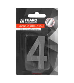 Цифра "4" самоклеящаяся Fuaro SS304 (50х30мм) SSC сатинированный хром