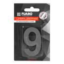 Цифра "9" самоклеящаяся Fuaro SS304 (50х30мм) SSC сатинированный хром (46955) 