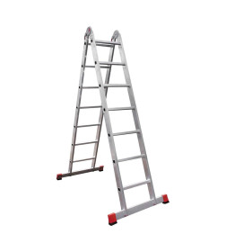 Лестница алюминиевая 2х7 двухсекционная, шарнирная NV331 Новая Высота 3310207