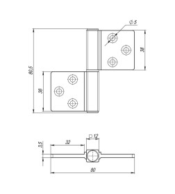 Петля универсальная,флажковая Armadillo FL.IN3800.US BL черный