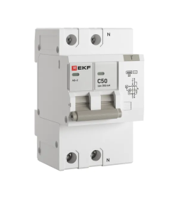 Дифференциальный автомат АД-2 50А/300мА (хар. C, AC, электронный) 6кА EKF PROxima