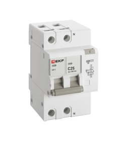 Дифференциальный автомат АД-2 25А/300мА (хар. C, AC, электронный) 6кА EKF PROxima