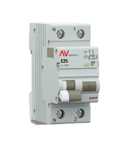 Дифференциальный автомат DVA-10 1P+N 25А (C) 30мА (A) 10кА EKF AVERES