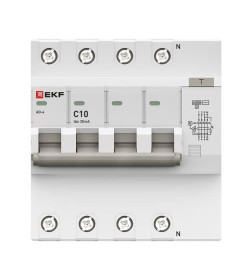 Дифференциальный автомат АД-4 10А/ 30мА (хар. C, AC, электронный) 6кА EKF PROxima