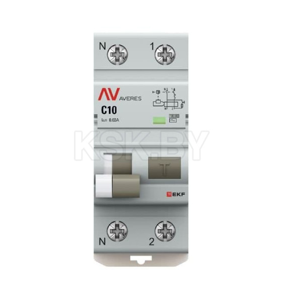 Дифференциальный автомат DVA-10 1P+N 10А (C) 30мА (AC) 10кА EKF AVERES (rcbo10-1pn-10C-30-ac-av) 