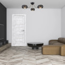 Дверное полотно Амати 01,700х2000,Экошпон,Бетон снежный,стекло матовое