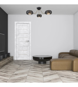 Дверное полотно Амати 01,800х2000,Экошпон,Бетон снежный,стекло матовое