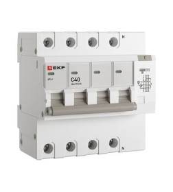 Дифференциальный автомат АД-4 40А/ 30мА (хар. C, AC, электронный) 6кА EKF PROxima
