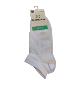 Носки женские 1300 Брестские ACTIVE (ультракороткие), р. 25 рис.047  БЕЛЫЙ