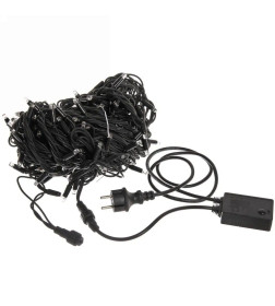 Гирлянда для улицы 7м 80 ламп LED чёрный провод, 8 реж, Белый (возможность соединения) IP54