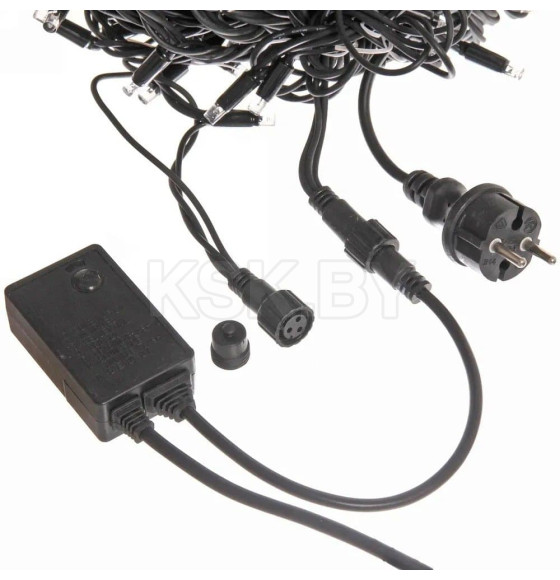 Гирлянда для улицы 7м 80 ламп LED чёрный провод, 8 реж, Белый (возможность соединения) IP54