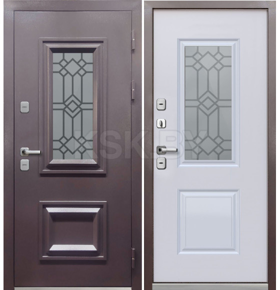 Дверь входная "Термо 3" Шоколад букле/белый софт (правая)  960х2050 мм,уценка