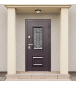 Дверь входная "Термо 3" Шоколад букле/белый софт (правая)  960х2050 мм,уценка