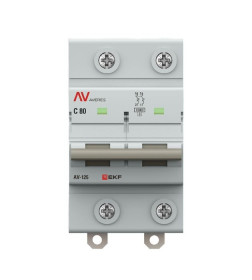Выключатель автоматический AV-125 2P 80A (C) 10kA EKF AVERES