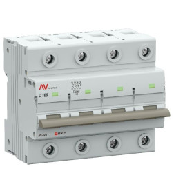 Выключатель автоматический AV-125 4P 125A (C) 10kA EKF AVERES