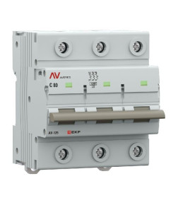 Выключатель автоматический AV-125 3P 80A (C) 10kA EKF AVERES