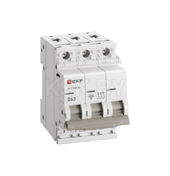Выключатель автоматический ВА 47-63N MA 3P 63А (D) 6кА без теплового расцепителя PROXIMA EKF (M63MA6363D) 